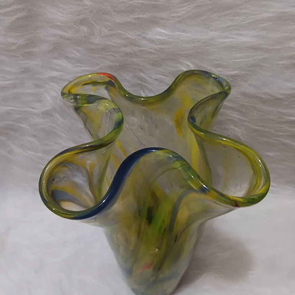 Watercolor Design Rippled Art glass 10